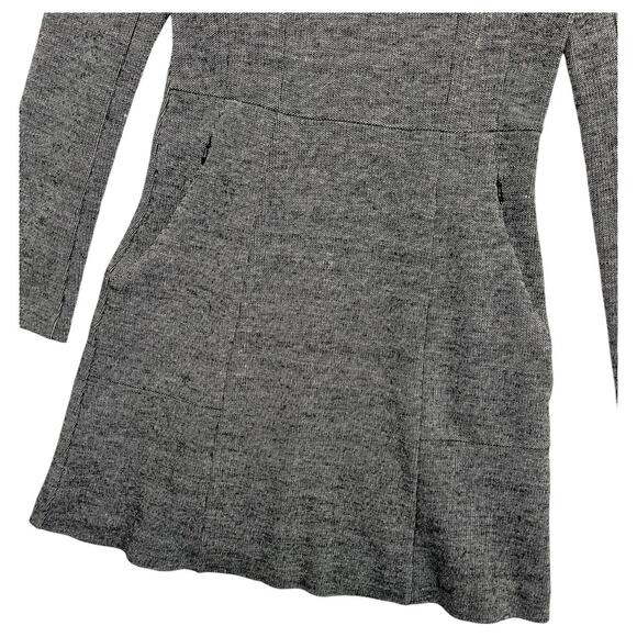 Theory Dress Womens 4 Gray Wool Long Sleeve Fit Flare Career Classic Minimalist - Picture 5 of 14